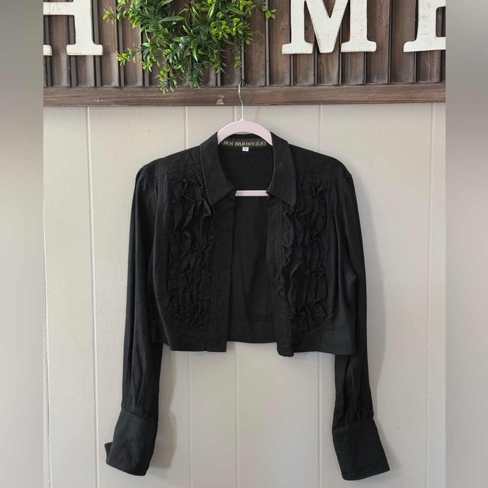 VTG Jan Barboglio • Linen Blend Ruffle Bolero Jacket - Picture 13 of 13
